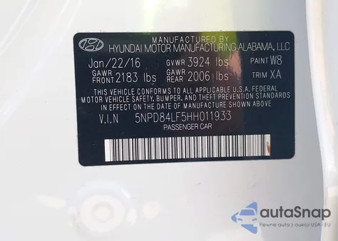 2017 Hyundai Elantra Se из США, поврежденный, VIN 5NPD84LF5HH011933